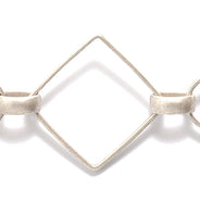 03CX815: Chain 15mm Oval & 20mm Diamond ANT Silver 1FT