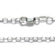 CX137-SS18: SS Necklace Diamond Oval Rolo 2x3mm 18"