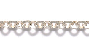 97CX815: Chain Diamond Cut Rolo 3mm LNK ANT Silver 1FT