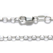 CX137-SS24: SS Necklace Diamond Oval Rolo 2x3mm 24"