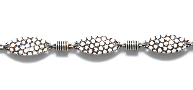 CX911-AS: Chain 6x15 Hammer Oval & Spring ANT Silver 1FT