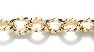 80CX1854: Chain 6x7.5mm Twist Cable Gold 1FT