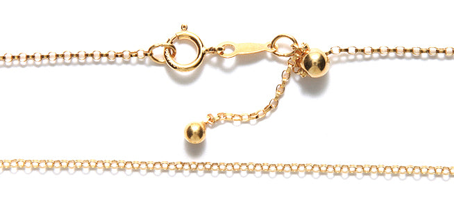 CX2390-GF: Adjustable 1.1mm Rolo Chain GoldFill 22IN – Shipwreck Beads