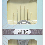 3FI281-10: Needle Sharp Gold Eye #10 With Threader 6PPK