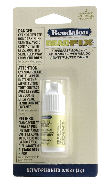 FI398: Bead Fix Glue With 2 Mini Tips 3 Gram Tube 1 Tube