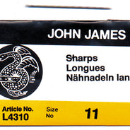 FI280-11: Needle John James Short Sharp #11 L4310-11 - 25PC