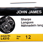 FI280-12: Needle John James Short Sharp #12 L4310-12 25PC