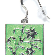 2ME4916: Earring Floral Green 20mm