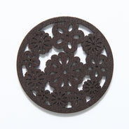 48WC807-58: Wood Circle Flower 48mm Dark -3PC