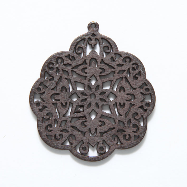 48WC833-58: Wood Filigree Loop 48mm Dark -20PC
