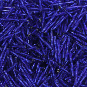 20BT476: Czech Twisted Bugle Silverlined Sapphire 20mm - 50GM