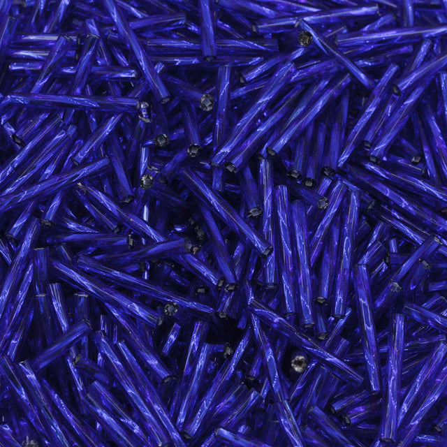 20BT476: Czech Twisted Bugle Silverlined Sapphire 20mm - 50GM