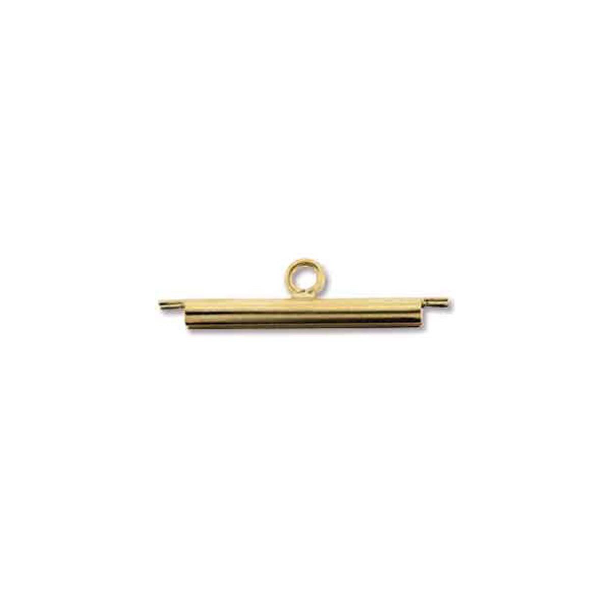 20FI83-G: Miyuki Slide End Tube 20mm Gold Plated- 2ppk