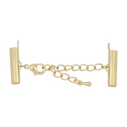 20FI84-G: Beadalon Slide End Tube Clasp Set 20mm Gold - 1 Set