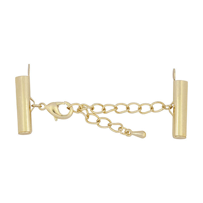 20FI84-G: Beadalon Slide End Tube Clasp Set 20mm Gold - 1 Set