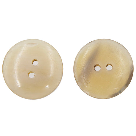 20HR250-BU: Horn Button Natural Cream 20mm 2 Hole - 8 Pieces