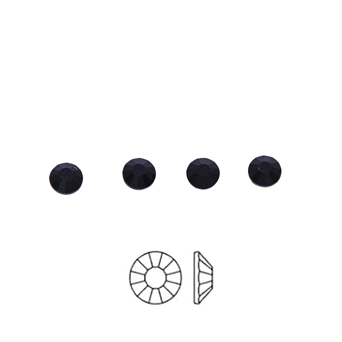 20RH109-H: Preciosa Chaton Viva Ss20 Jet H/Fix-144PC