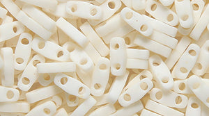 51SD114-M: Quarter Tila 2 Hole OPQ Cream Matte 1.2x5mm 10GM