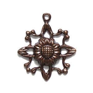 VJ6001: Vintaj Filigree Sunflower 16.5mm 1PC