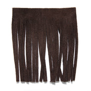 3TA158-L: Leather Tassel/fringe Dark Brown 3.5"x3.75" - 1 Piece