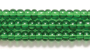 8SB283R: CZ Seed Bead Trans Medium  Green 8/0-1HK
