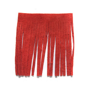 3TA144-L: Leather Tassel/fringe Red 3.5x3.75 Inch - 1 Piece