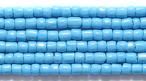 9SC165: CZ Seed Bead 3-cut DK Turquoise Blue 9/0 5HK