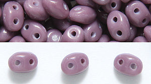 34TQ197R: CZ Twin 2Hole Opaque Purple 2.5x5mm-25GM
