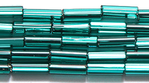 3BB487: CZ Bugle Silver Lined Emerald #3 5HK