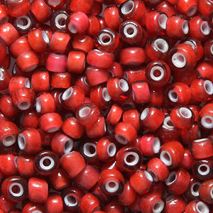 8SV7703-2: Antique VEN White Heart Dark Rose #2 8/0 250 Grams