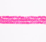 9SC795-L: CZ Seed Bead 3-cut Color Lined Luster Fuchsia 9/0 10HK