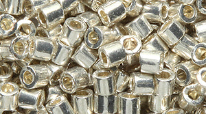 8SD812R: DBL-0035 Delica Metallic Silver Galvanized 8/0 - 8GM