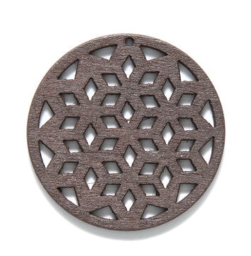 38WC838-58R: Cut Wood Circle Geometric 38mm DK Finish-3PC