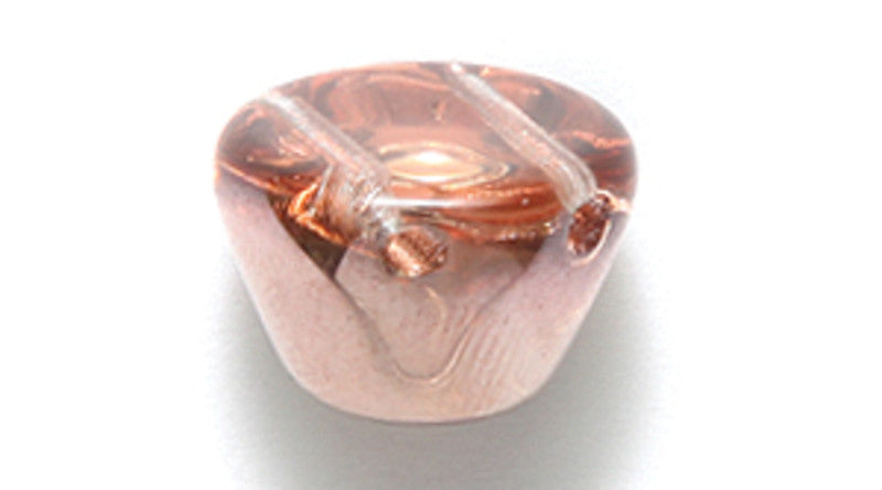 25DP854R: CZ Gum Drop 2HOLE CRY Half Copper 10x12mm-6PC