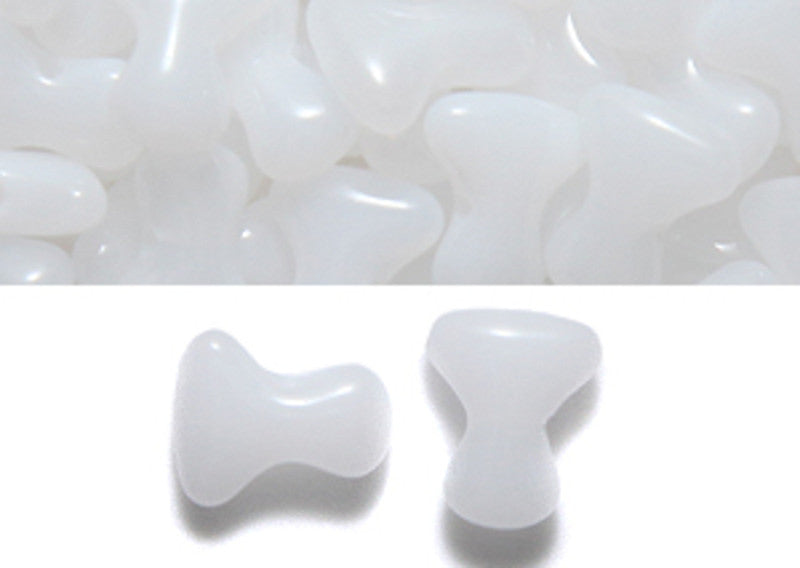 8TE214R: CZ Tee Bead Alabaster 2x8mm-100PC