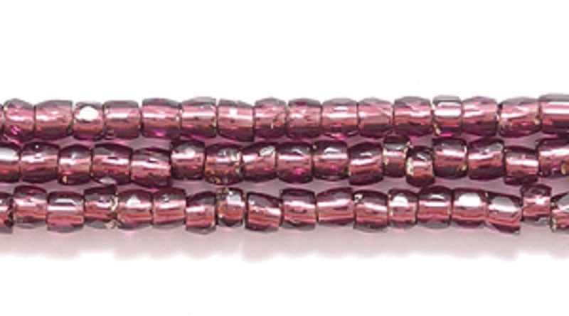 9SC499: CZ Seed Bead 3-cut Silver Lined Deep Amethyst 9/0 10HK