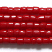 9SC144: CZ Seed Bead 3-cut Opaque Medium  Red 9/0 5HK