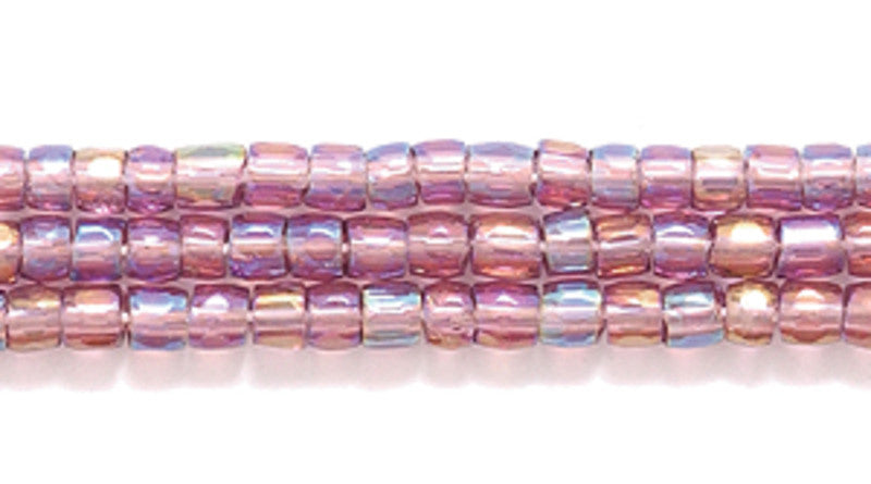 9SC598-T:  CZ Seed Bead 3 - cut Amethyst AB 9/0 - 5HK