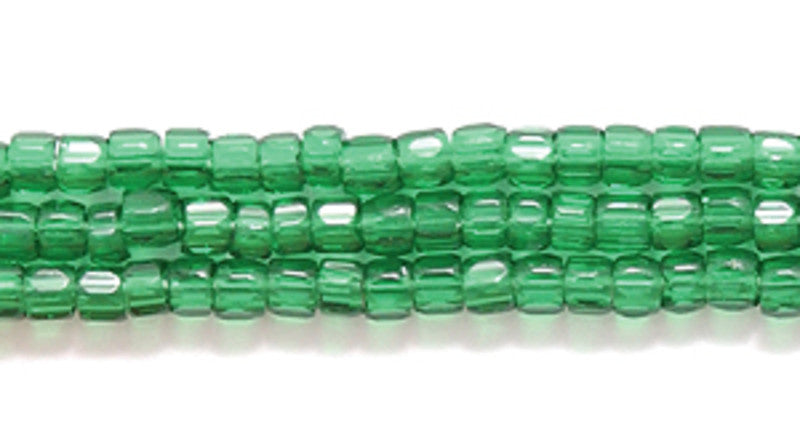 9SC284: CZ Seed Bead 3-cut TR Christmas Green 9/0 5HK
