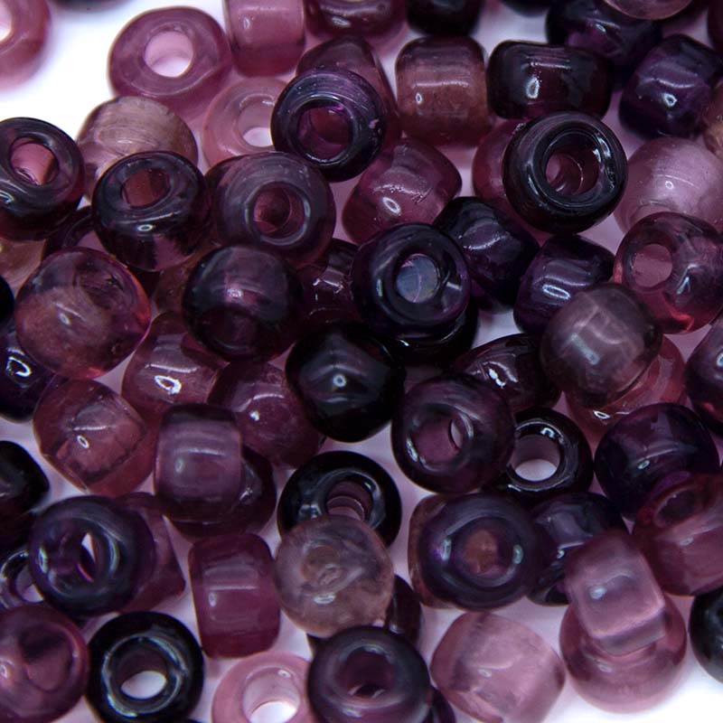 9IC525-98: Crow Mix Purple Trans 9mm Loose- 150PC