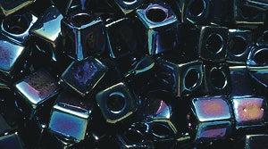 52SD509: Miyuki Cube Black AB 4mm 25GM