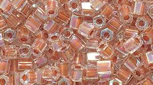 8SD733-CABR: Miyuki Hex DK Peachline Crystal AB 8/0 8c-2752
