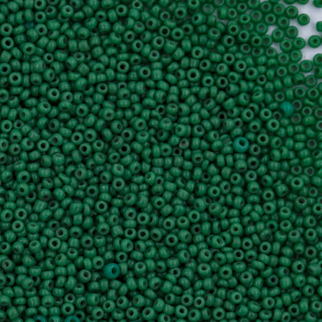 Antique Venetian Micro Seed Bead Opaque Green #3 (22/0) - 10 Grams