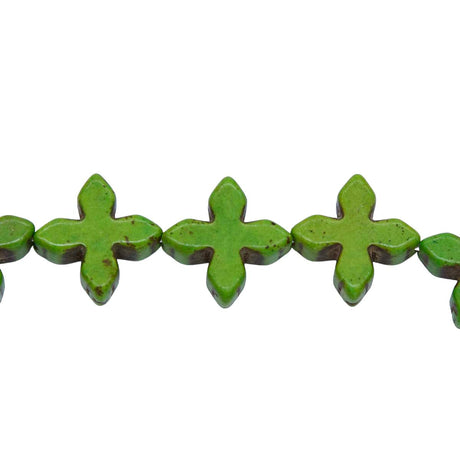 25ST612-G: Magnesite Snowflake Beads Green 15mm 15.5"