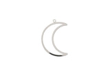DZ1406-38: Beadwork Findings Silver Pendant Moon 17.5x26mm 6PPK