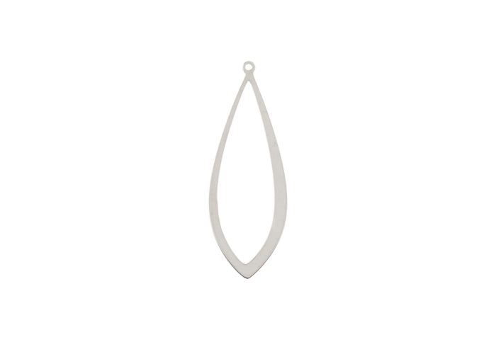 DZ1406-39: Beadwork Findings Silver Pendant Drop 13x37mm 6PPK