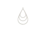 DZ1406-44: Beadwork Findings Silver Pendant Multi Drop 21x36mm 4PPK