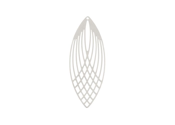 DZ1406-47: Beadwork Findings Silver Pendant Elipse 22x56mm 4PPK