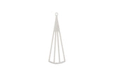 DZ1406-48: Beadwork Findings Silver Pendant Triangle Fan 12.5x39mm 6PPK