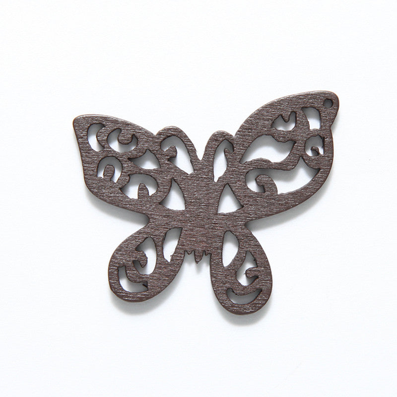 48WC819-58R: Cut Wood Butterfly 48mm DK Finish-3PC